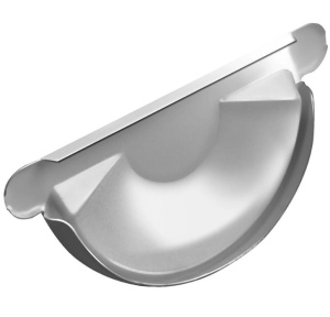 Заглушка желоба торцевая металл GrandLine (RAL 9003 сигнально белый) 125 мм